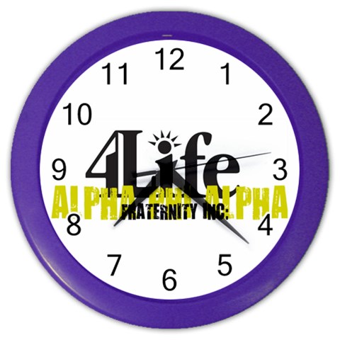 ALPHA 4 life Color Wall Clock from ArtsNow.com Front