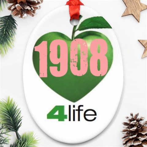 AKA 1908 4 life3 Ornament (Oval) from ArtsNow.com Front