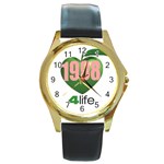 AKA 1908 4 life3 Round Gold Metal Watch