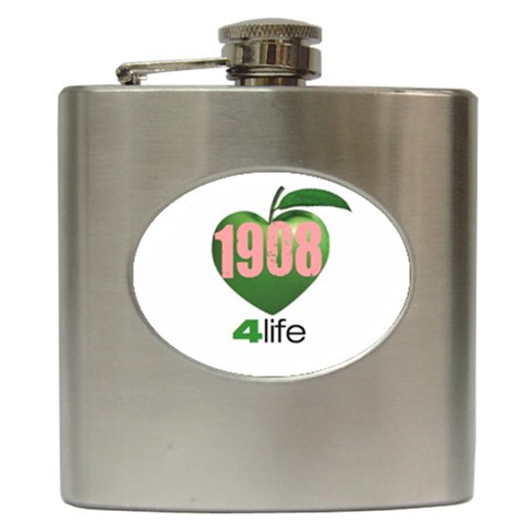 AKA 1908 4 life3 Hip Flask (6 oz) from ArtsNow.com Front