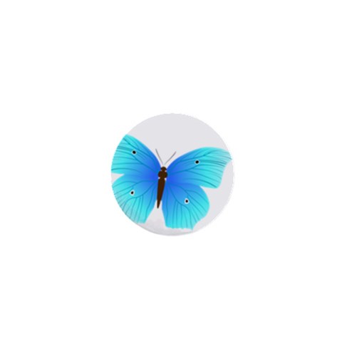 Blue Butterfly 1  Mini Button from ArtsNow.com Front