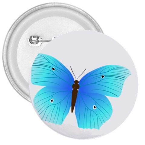 Blue Butterfly 3  Button from ArtsNow.com Front