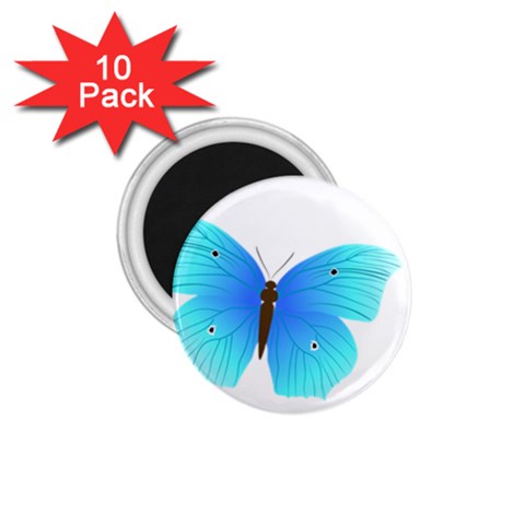 Blue Butterfly 1.75  Magnet (10 pack)  from ArtsNow.com Front