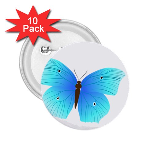 Blue Butterfly 2.25  Button (10 pack) from ArtsNow.com Front