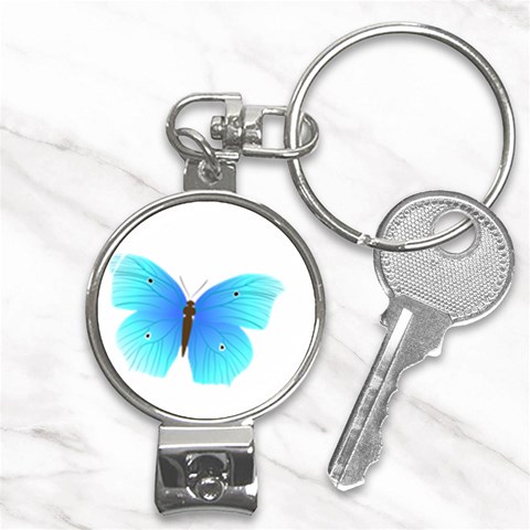 Blue Butterfly Nail Clippers Key Chain from ArtsNow.com Front