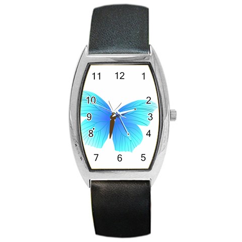 Blue Butterfly Barrel Style Metal Watch from ArtsNow.com Front