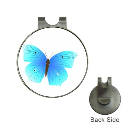 Blue Butterfly Golf Ball Marker Hat Clip from ArtsNow.com Front