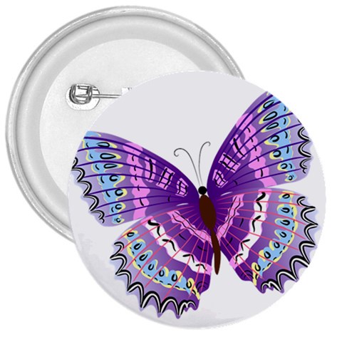 Purple Butterfly 3  Button from ArtsNow.com Front