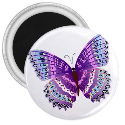 Purple Butterfly 3  Magnet from ArtsNow.com Front