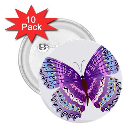 Purple Butterfly 2.25  Button (10 pack) from ArtsNow.com Front