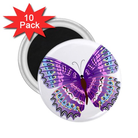Purple Butterfly 2.25  Magnet (10 pack) from ArtsNow.com Front