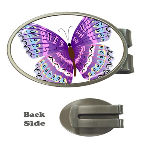 Purple Butterfly Money Clip (Oval) from ArtsNow.com Front