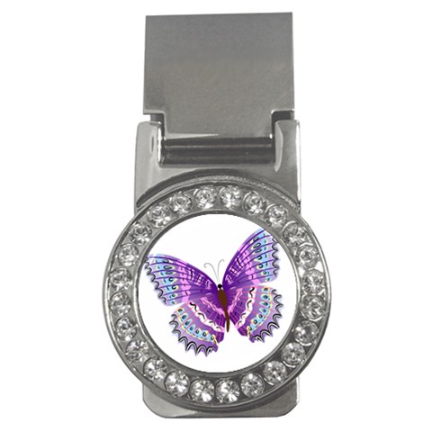 Purple Butterfly Money Clip (CZ) from ArtsNow.com Front