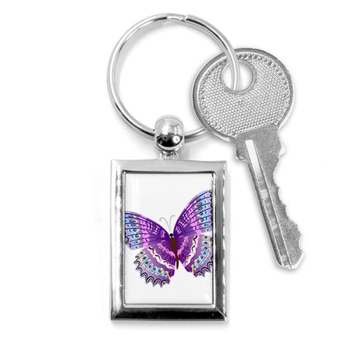 Purple Butterfly Key Chain (Rectangle) from ArtsNow.com Front