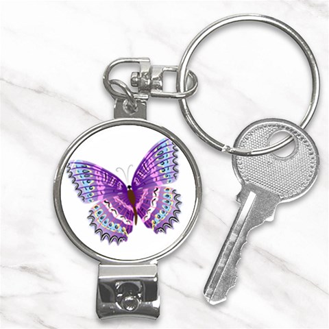 Purple Butterfly Nail Clippers Key Chain from ArtsNow.com Front