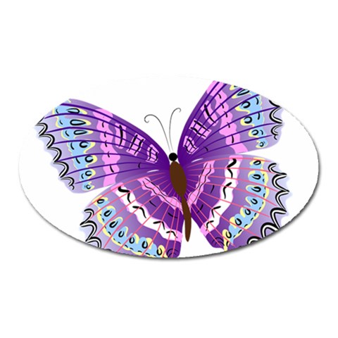 Purple Butterfly Magnet (Oval) from ArtsNow.com Front