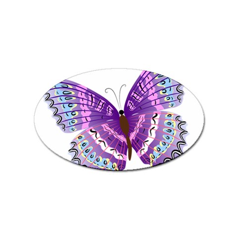 Purple Butterfly Sticker Oval (10 pack) from ArtsNow.com Front