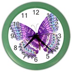 Purple Butterfly Color Wall Clock