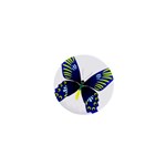 Blue Yellow Butterfly 1  Mini Button