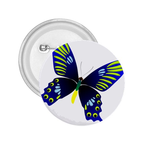 Blue Yellow Butterfly 2.25  Button from ArtsNow.com Front