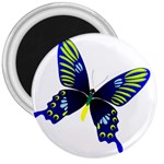 Blue Yellow Butterfly 3  Magnet