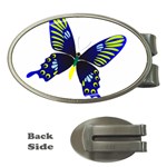 Blue Yellow Butterfly Money Clip (Oval)