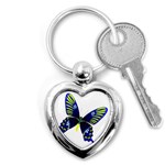 Blue Yellow Butterfly Key Chain (Heart)
