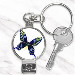 Blue Yellow Butterfly Nail Clippers Key Chain