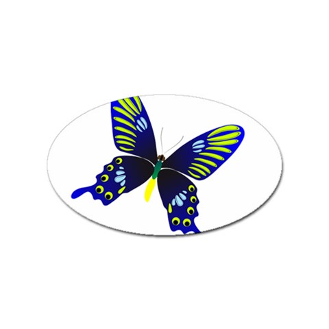 Blue Yellow Butterfly Sticker (Oval) from ArtsNow.com Front