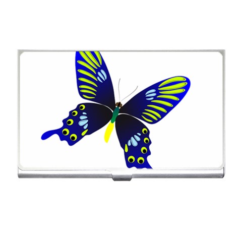 Blue Yellow Butterfly Business Card Holder from ArtsNow.com Front