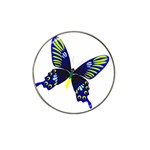 Blue Yellow Butterfly Hat Clip Ball Marker (10 pack)
