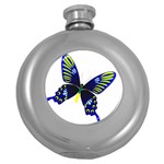 Blue Yellow Butterfly Hip Flask (5 oz)