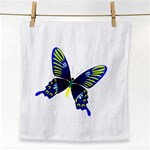 Blue Yellow Butterfly Face Towel