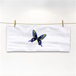 Blue Yellow Butterfly Hand Towel