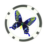 Blue Yellow Butterfly Poker Chip Card Guard (10 pack)