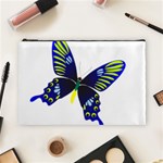 Blue Yellow Butterfly Cosmetic Bag (Large)
