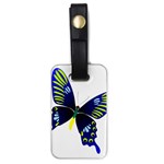 Blue Yellow Butterfly Luggage Tag (one side)