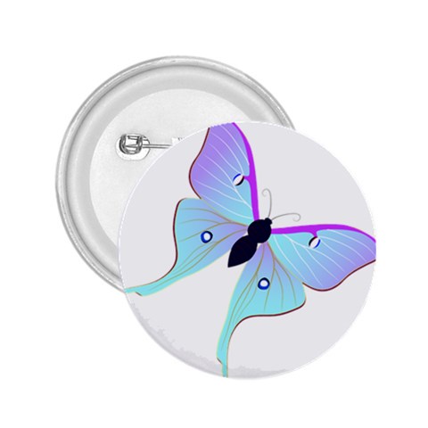 Blue and Purple Butterfly 2.25  Button from ArtsNow.com Front