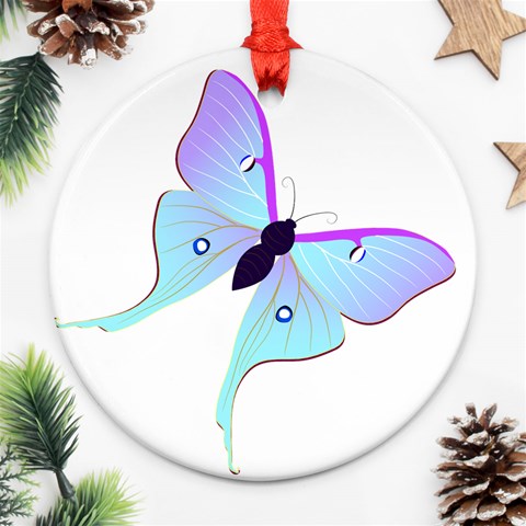 Blue and Purple Butterfly Ornament (Round) from ArtsNow.com Front