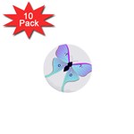 Blue and Purple Butterfly 1  Mini Button (10 pack) 