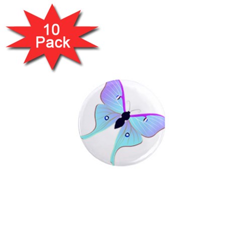 Blue and Purple Butterfly 1  Mini Magnet (10 pack)  from ArtsNow.com Front