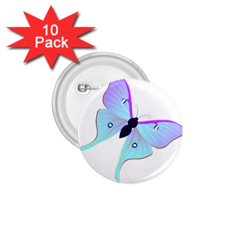 Blue and Purple Butterfly 1.75  Button (10 pack)  from ArtsNow.com Front