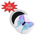 Blue and Purple Butterfly 1.75  Magnet (10 pack) 