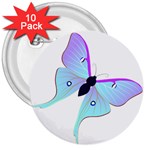 Blue and Purple Butterfly 3  Button (10 pack)