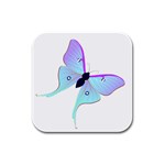 Blue and Purple Butterfly Rubber Square Coaster (4 pack)