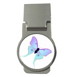 Blue and Purple Butterfly Money Clip (Round)
