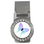 Blue and Purple Butterfly Money Clip (CZ)