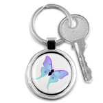 Blue and Purple Butterfly Key Chain (Round)