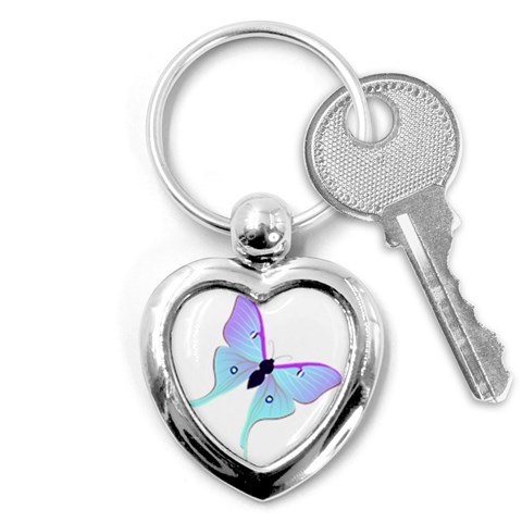 Blue and Purple Butterfly Key Chain (Heart) from ArtsNow.com Front