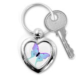 Blue and Purple Butterfly Key Chain (Heart)